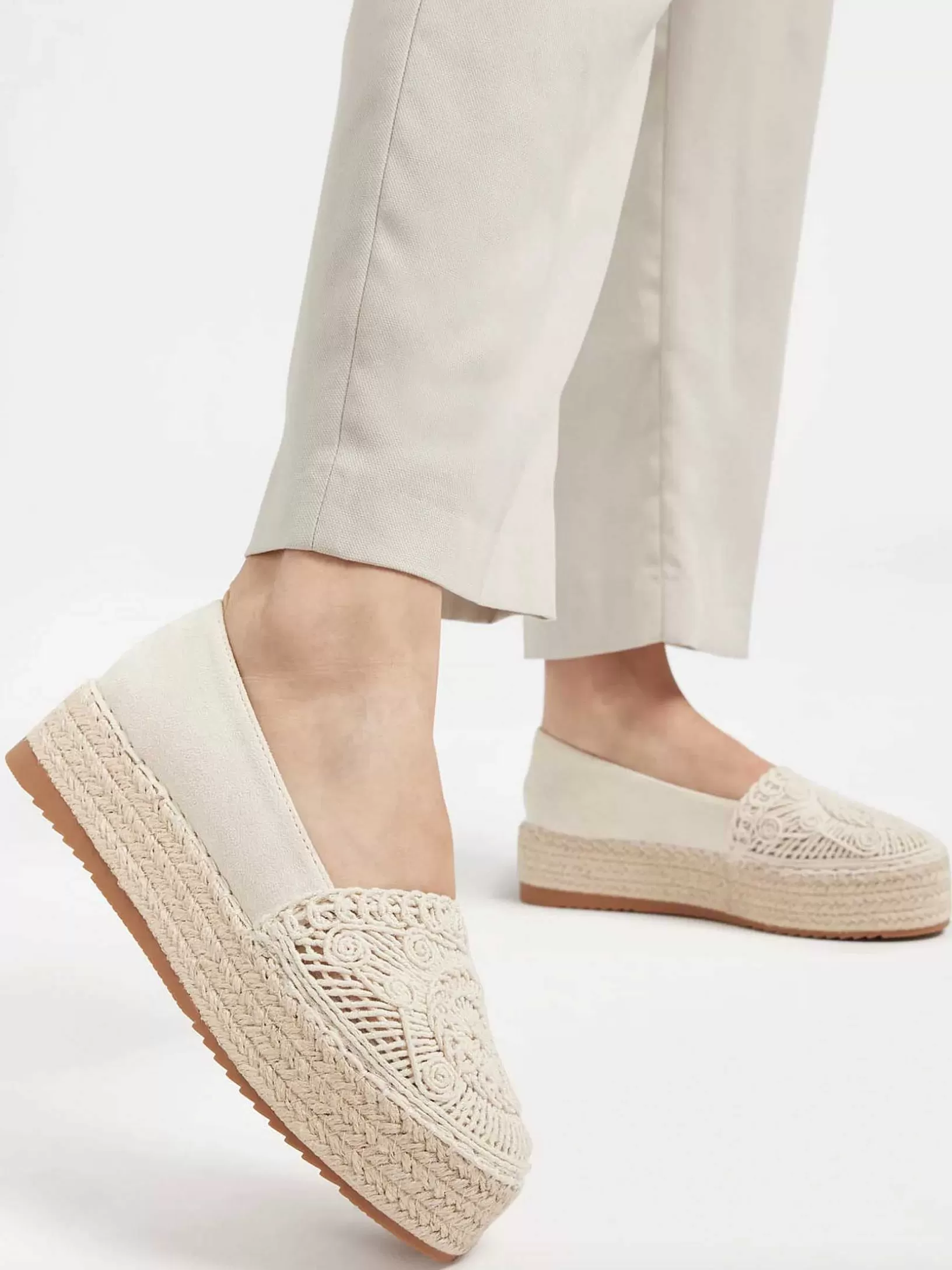 Slipper | Graceland Beige Plateau-Espadrille