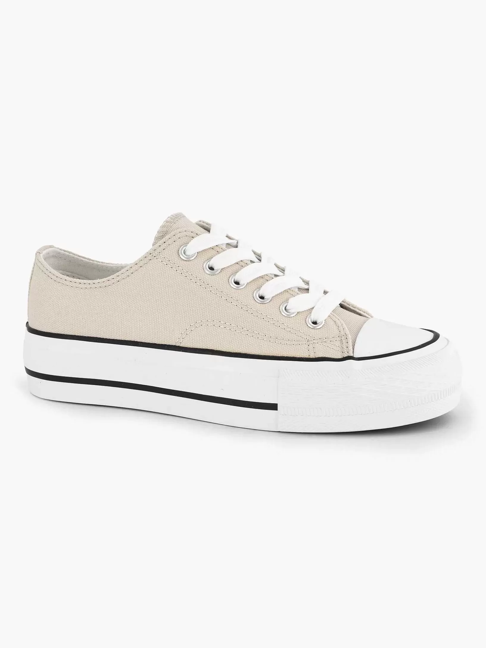 Turnschuhe | Graceland Beigefarbener Canvas-Sneaker