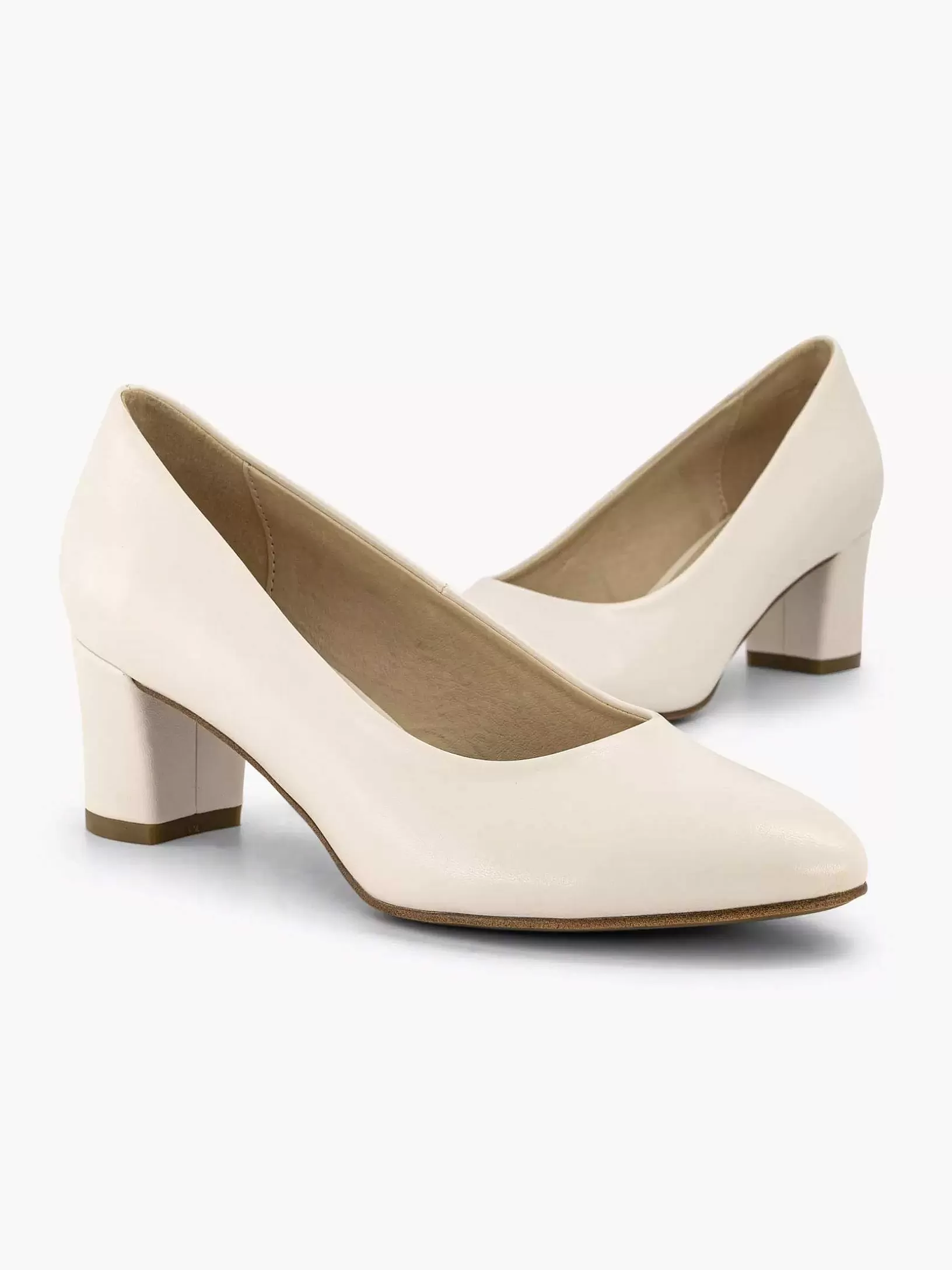 High Heels | Graceland Beigefarbener Pump-Blockabsatz