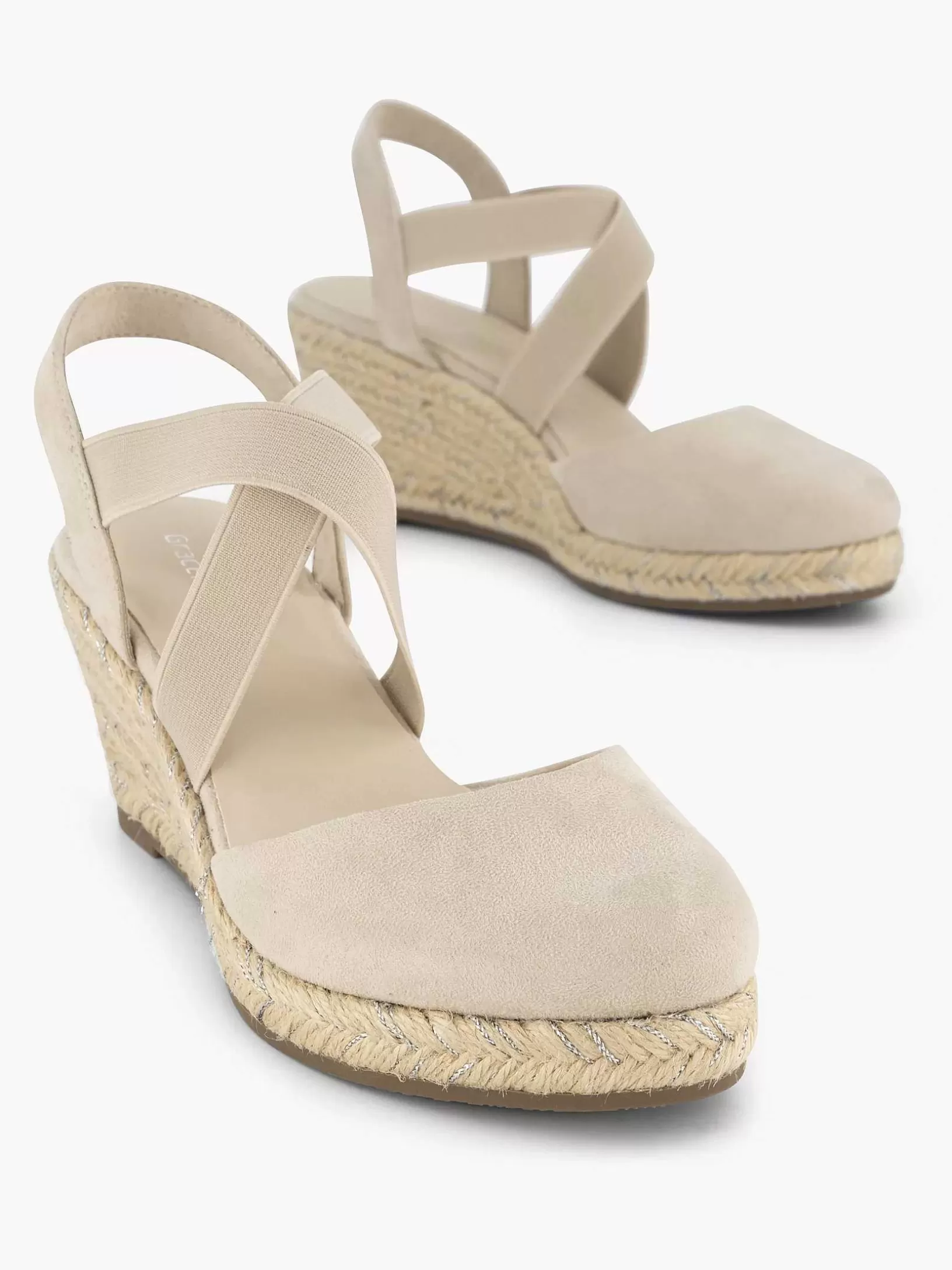 Sandalen | Graceland Beiger Slingback-Keilabsatz