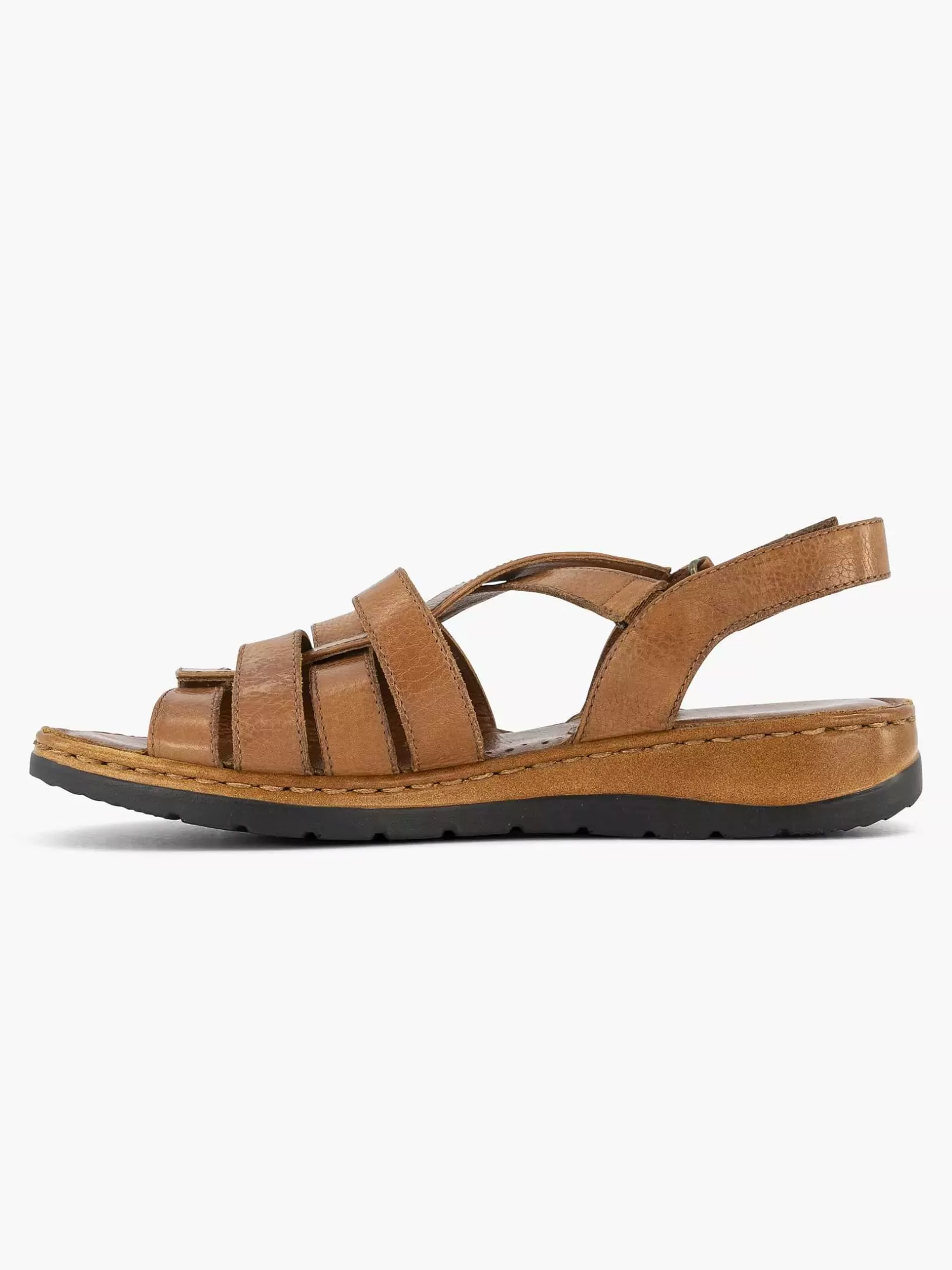 Sandalen | Medicus Cognacfarbene Sandale Mit Klettverschluss