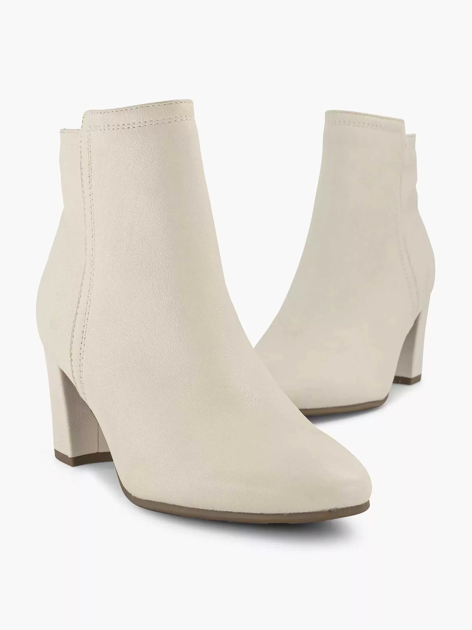 Stiefeletten & Stiefel | 5th Avenue Cremefarbene Lederstiefelette