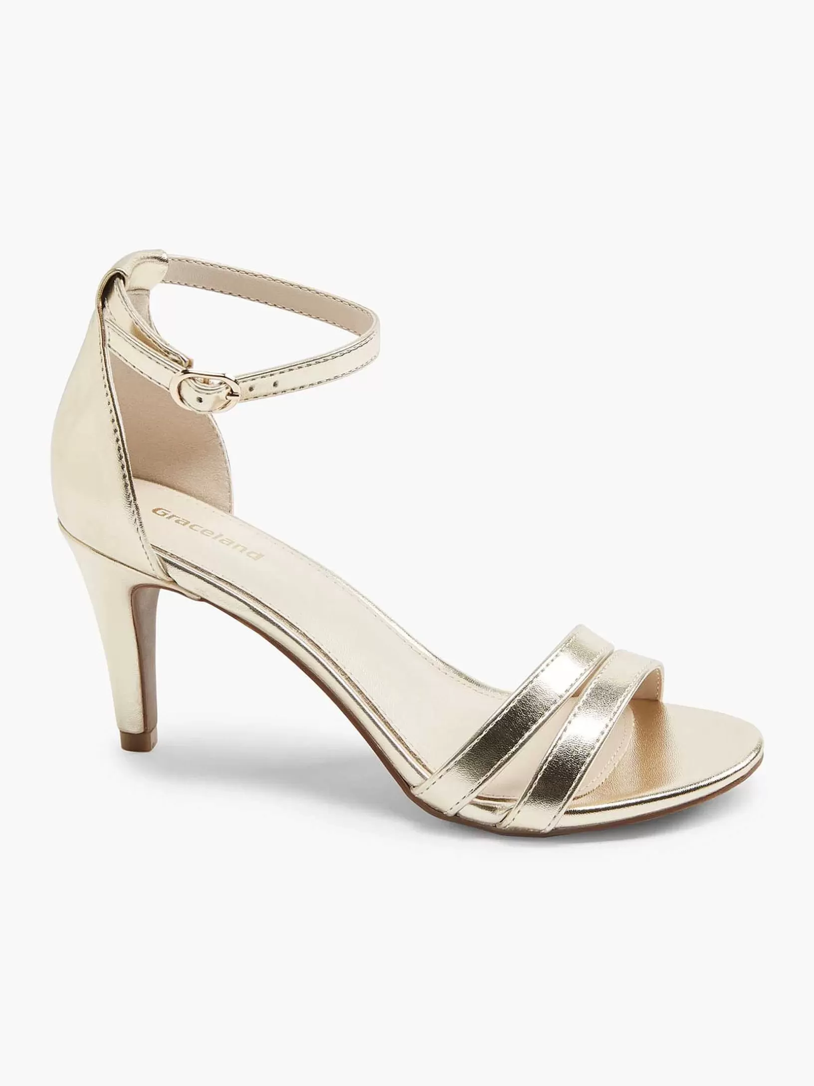 High Heels | Graceland Goldene Metallic-Sandale