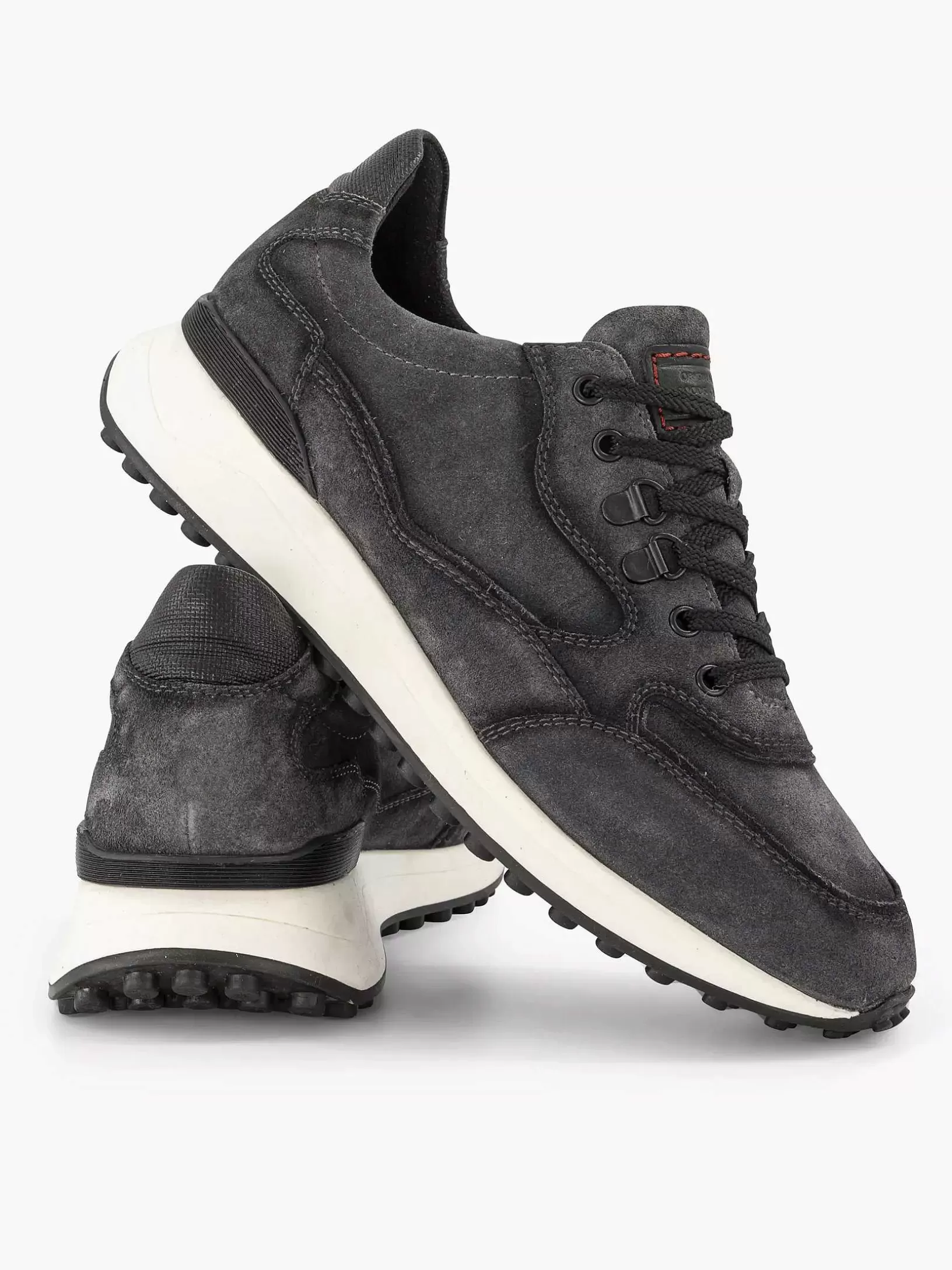 Turnschuhe | Oxmox Grauer Ledersneaker