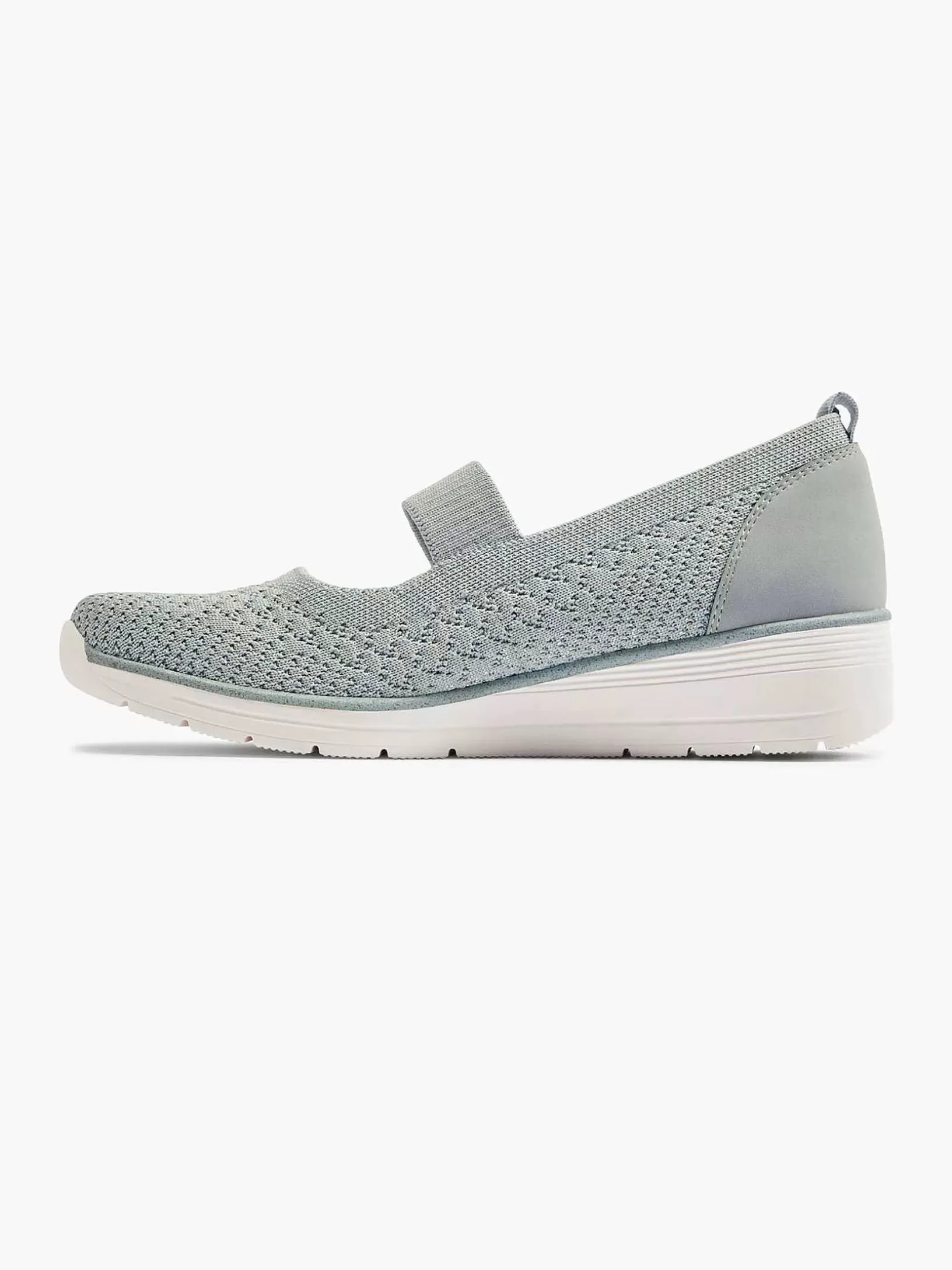 Komfortschuhe | Easy Street Grauer Slip-On-Keilabsatz