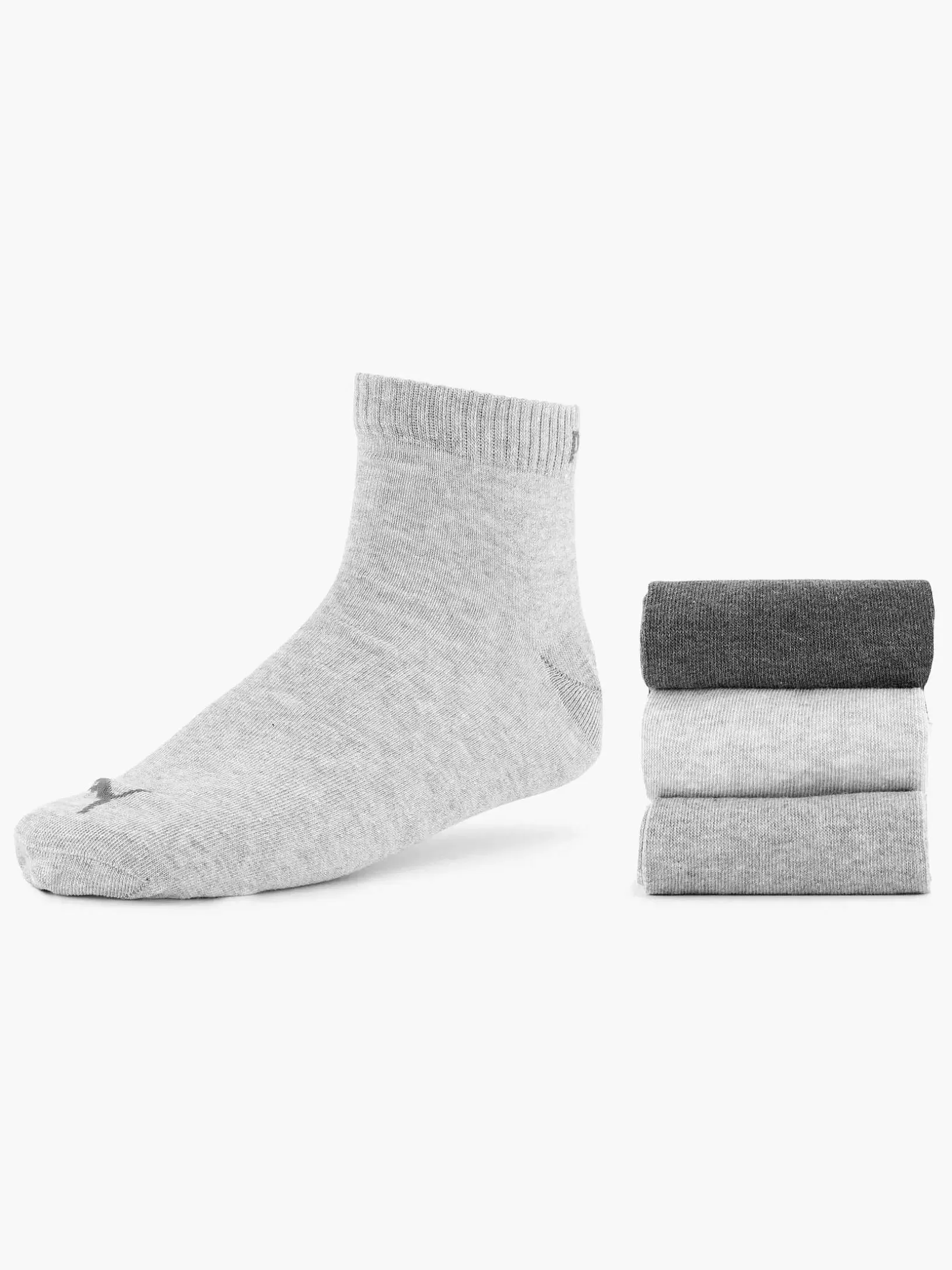 Socken | Puma Graues Viertel, Einfarbig, 3Er-Pack, 39 42