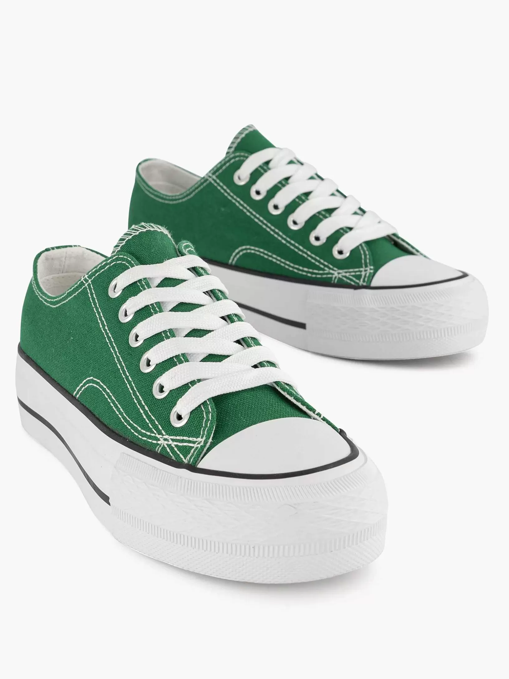 Turnschuhe | Graceland Gruner Canvas-Sneaker