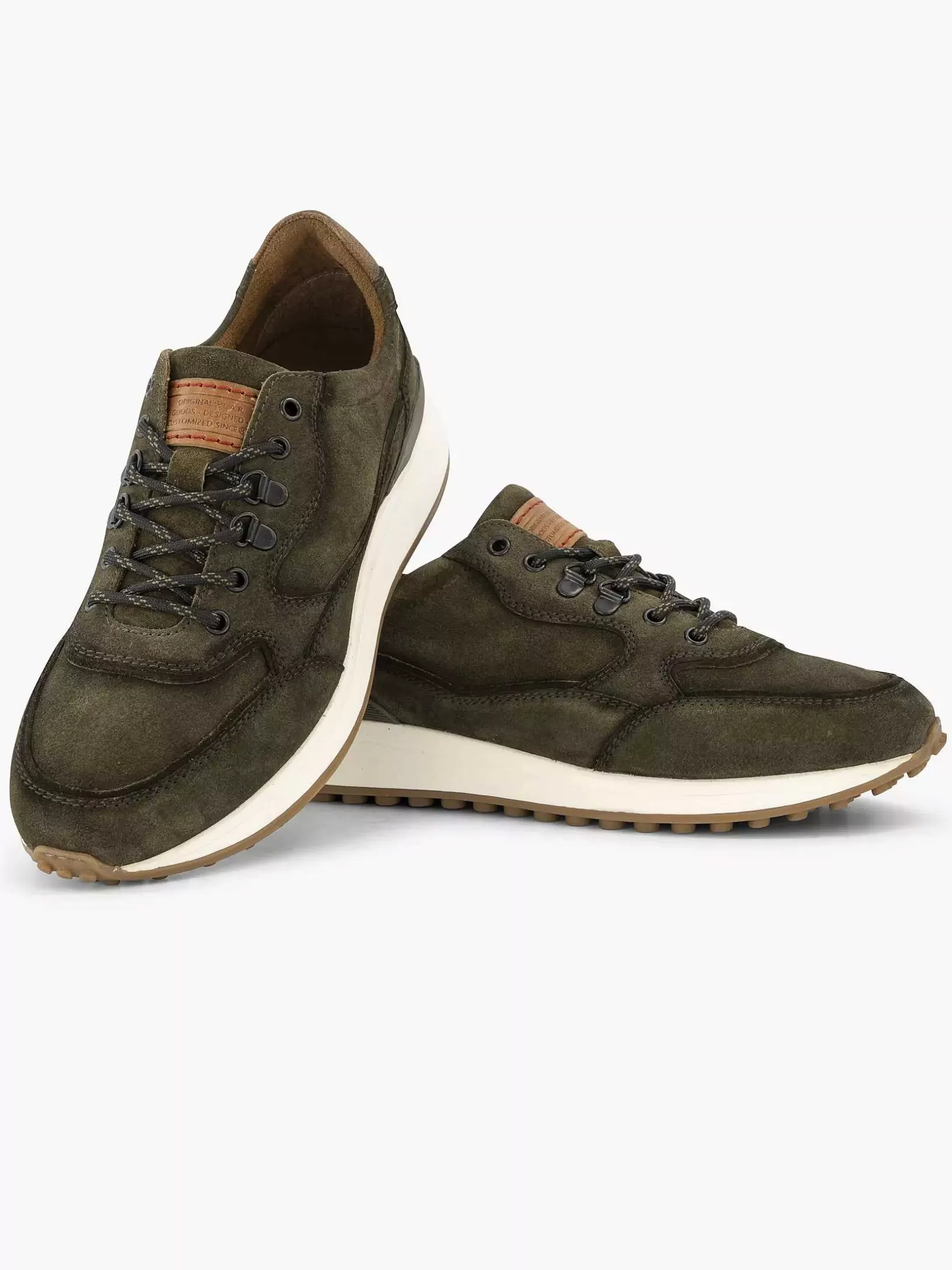 Turnschuhe | Oxmox Gruner Klobiger Ledersneaker