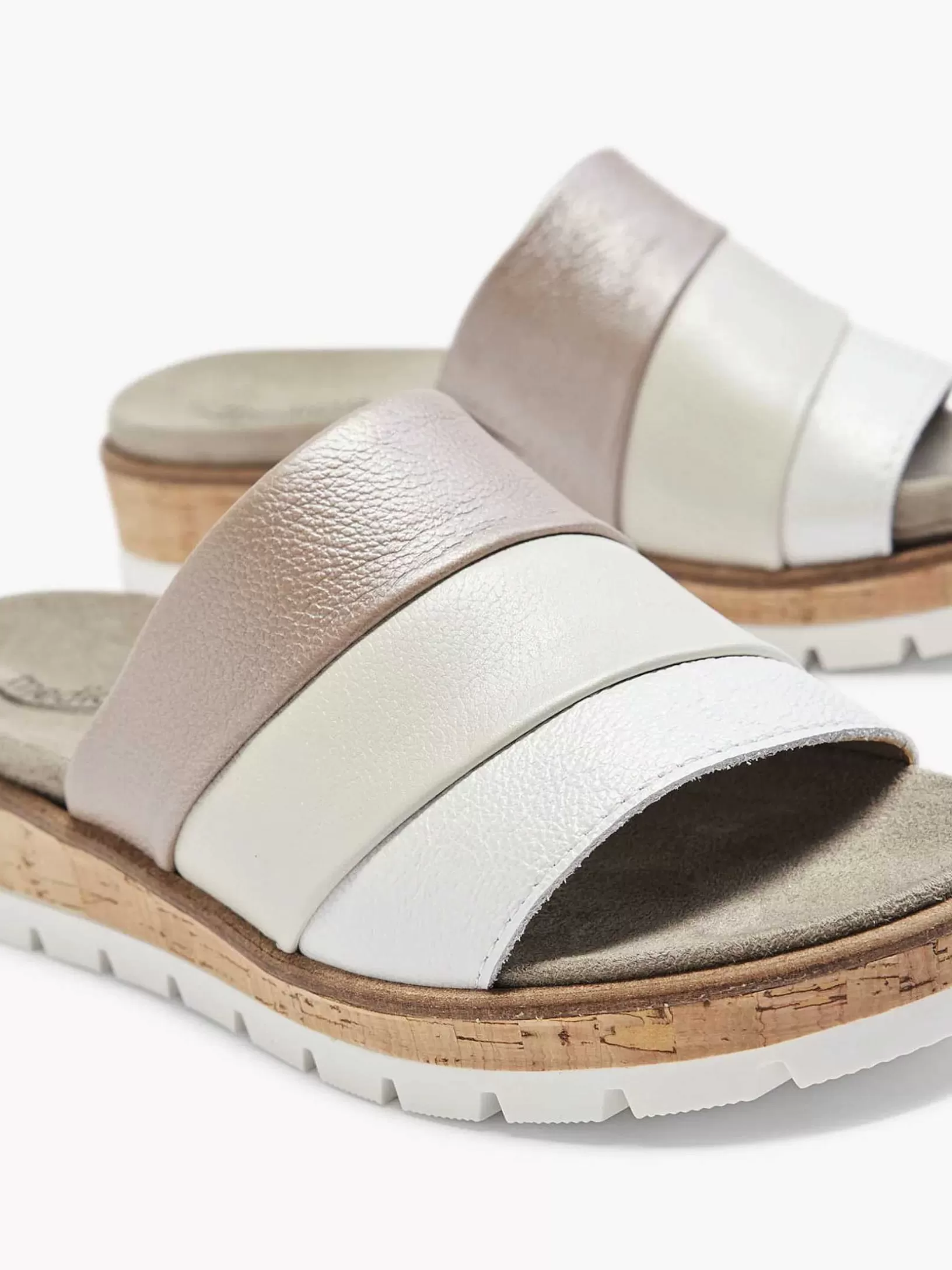 Flip-Flops | Medicus Komfort-Slipper Aus Weisem Leder