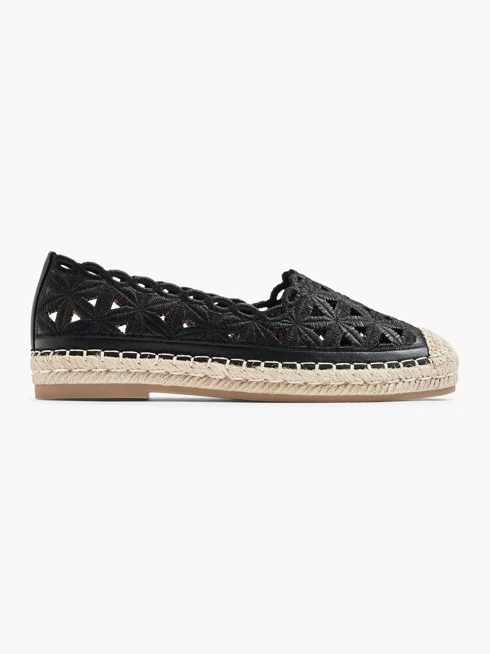 Slipper | Graceland Schwarze Espadrille-Spitze