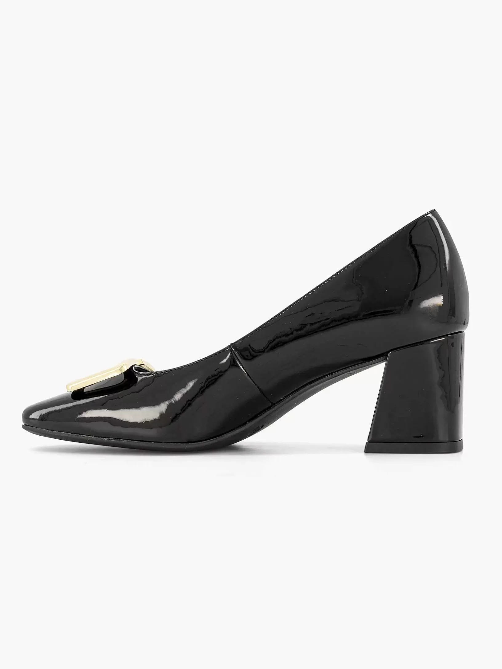 Pumps | Graceland Schwarze Lackpumps-Zierschnalle