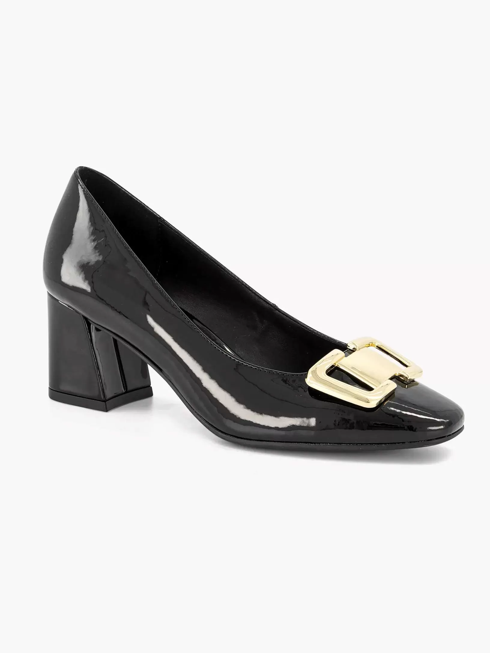 Pumps | Graceland Schwarze Lackpumps-Zierschnalle