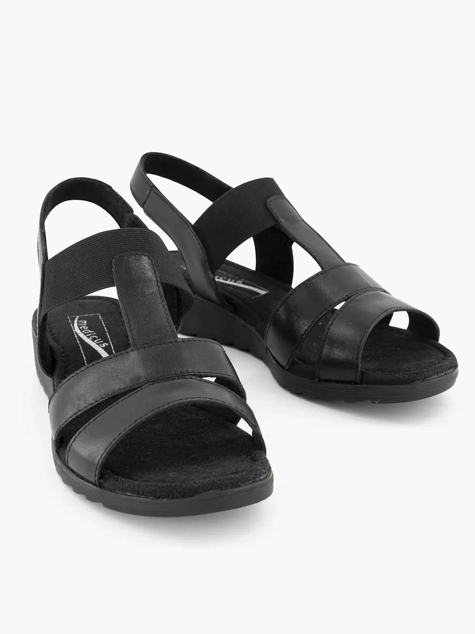 Sandalen | Medicus Schwarze Ledersandale