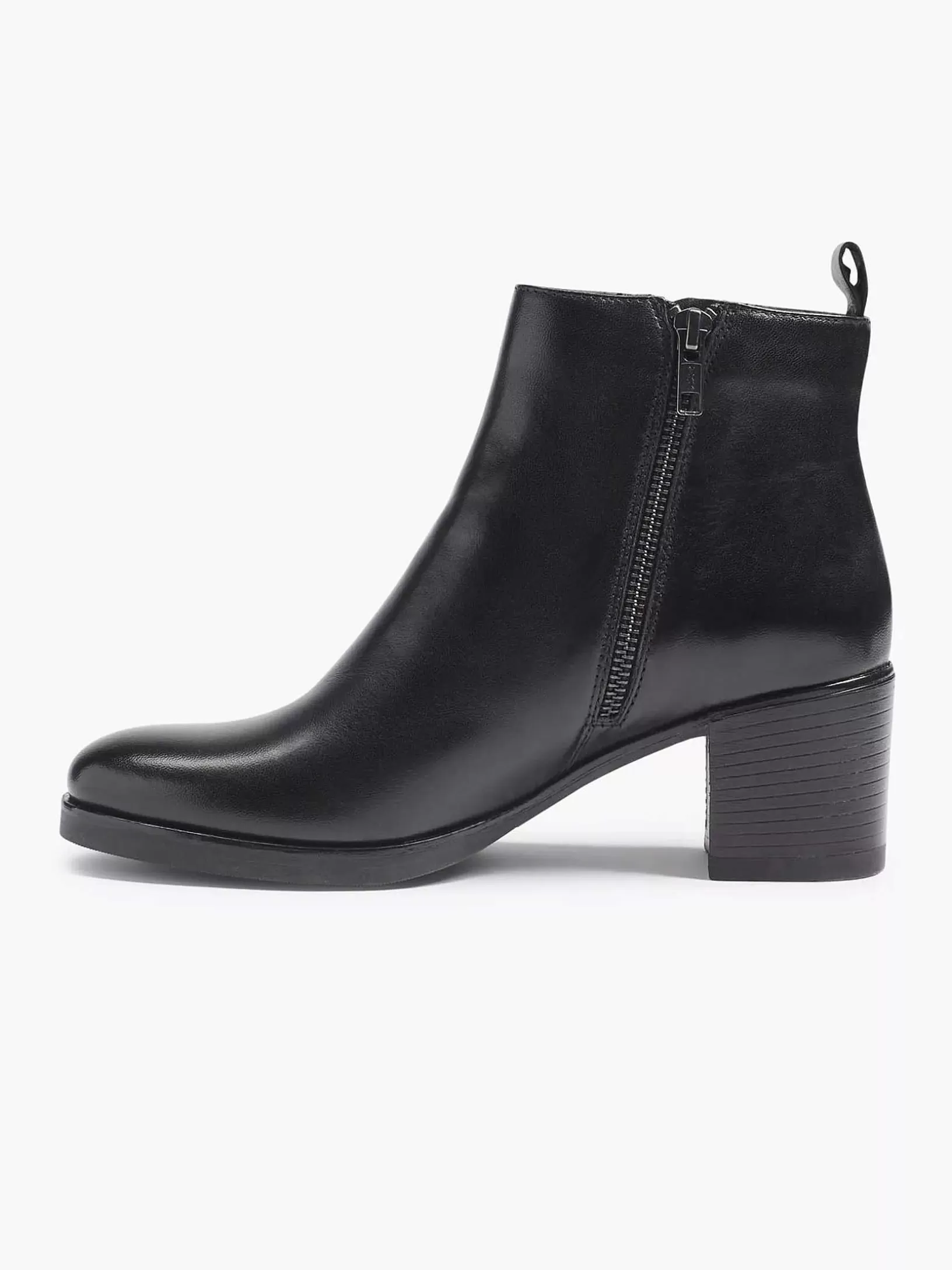 Stiefeletten & Stiefel | 5th Avenue Schwarze Lederstiefeletten Mit Absatz