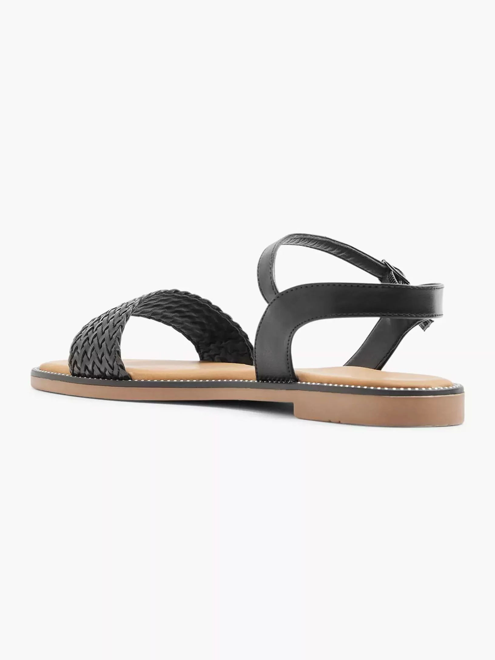 Sandalen | Graceland Schwarze Sandale Geflochten