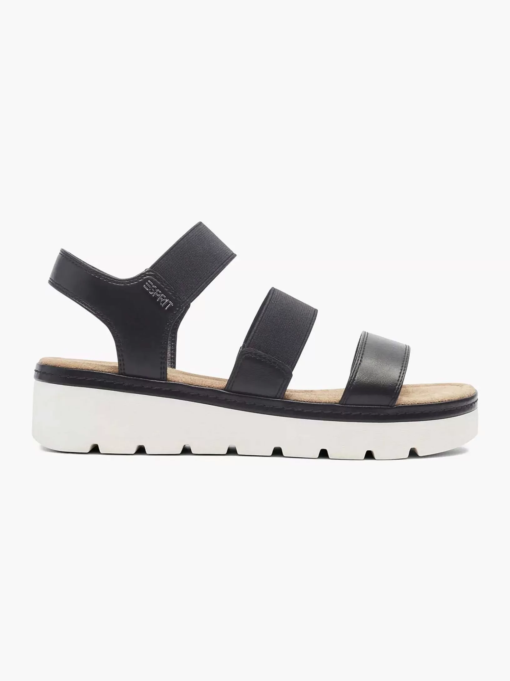 Sandalen | Esprit Schwarze Sandale Mit Gummizug