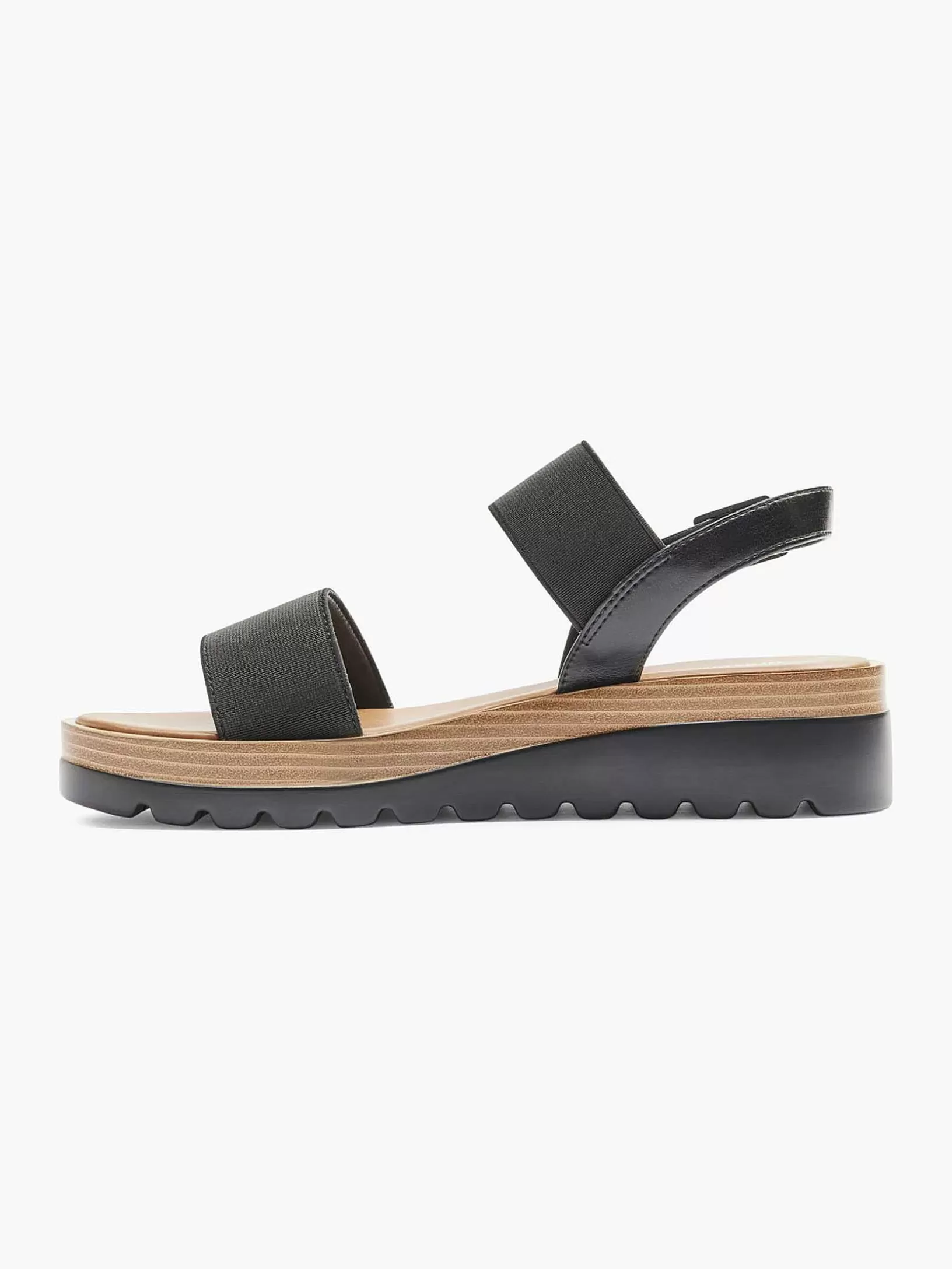 Sandalen | Graceland Schwarze Sandale Mit Gummizug