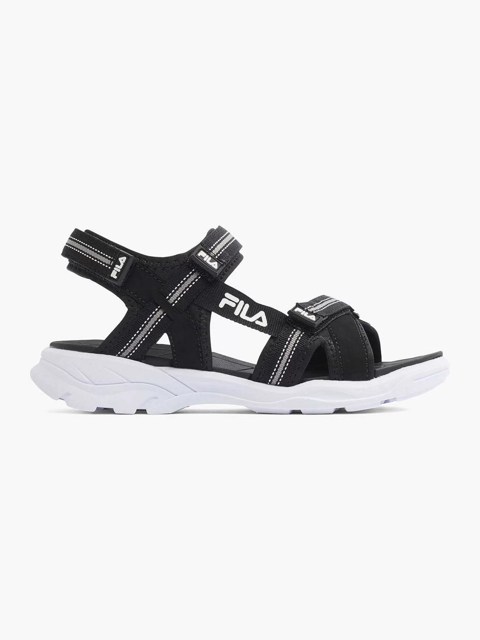 Jungenschuhe | FILA Schwarze Sandale Mit Klettverschluss