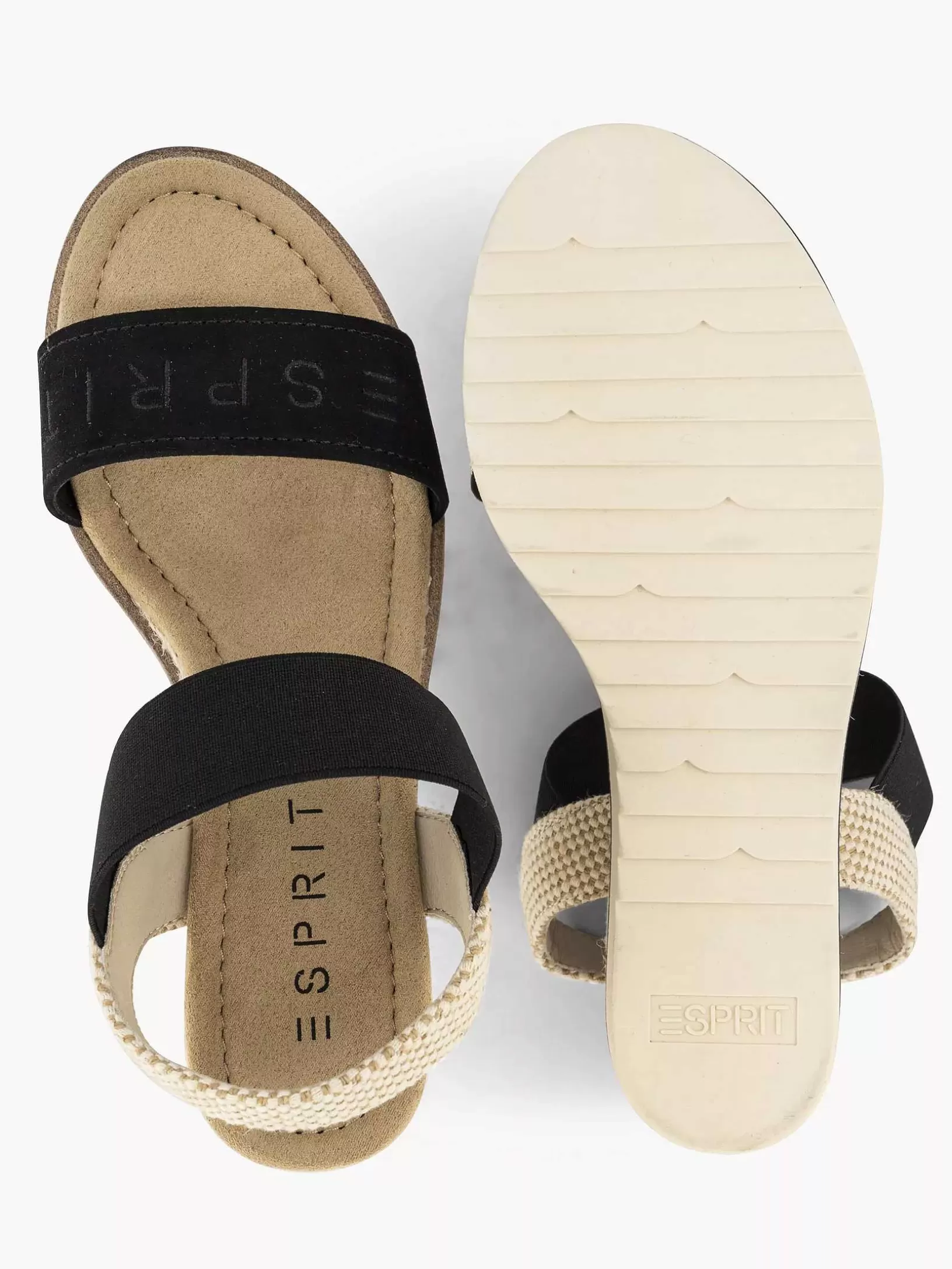 Sandalen | Esprit Schwarze Sandalette Mit Keilabsatz