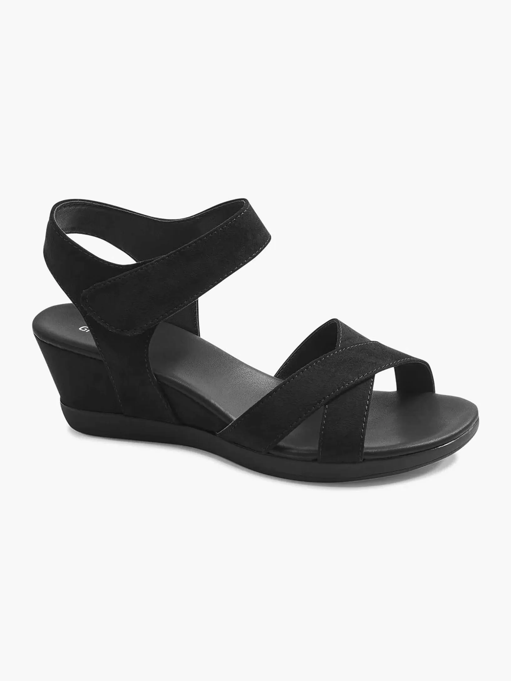 Sandalen | Graceland Schwarze Sandalette Mit Keilabsatz