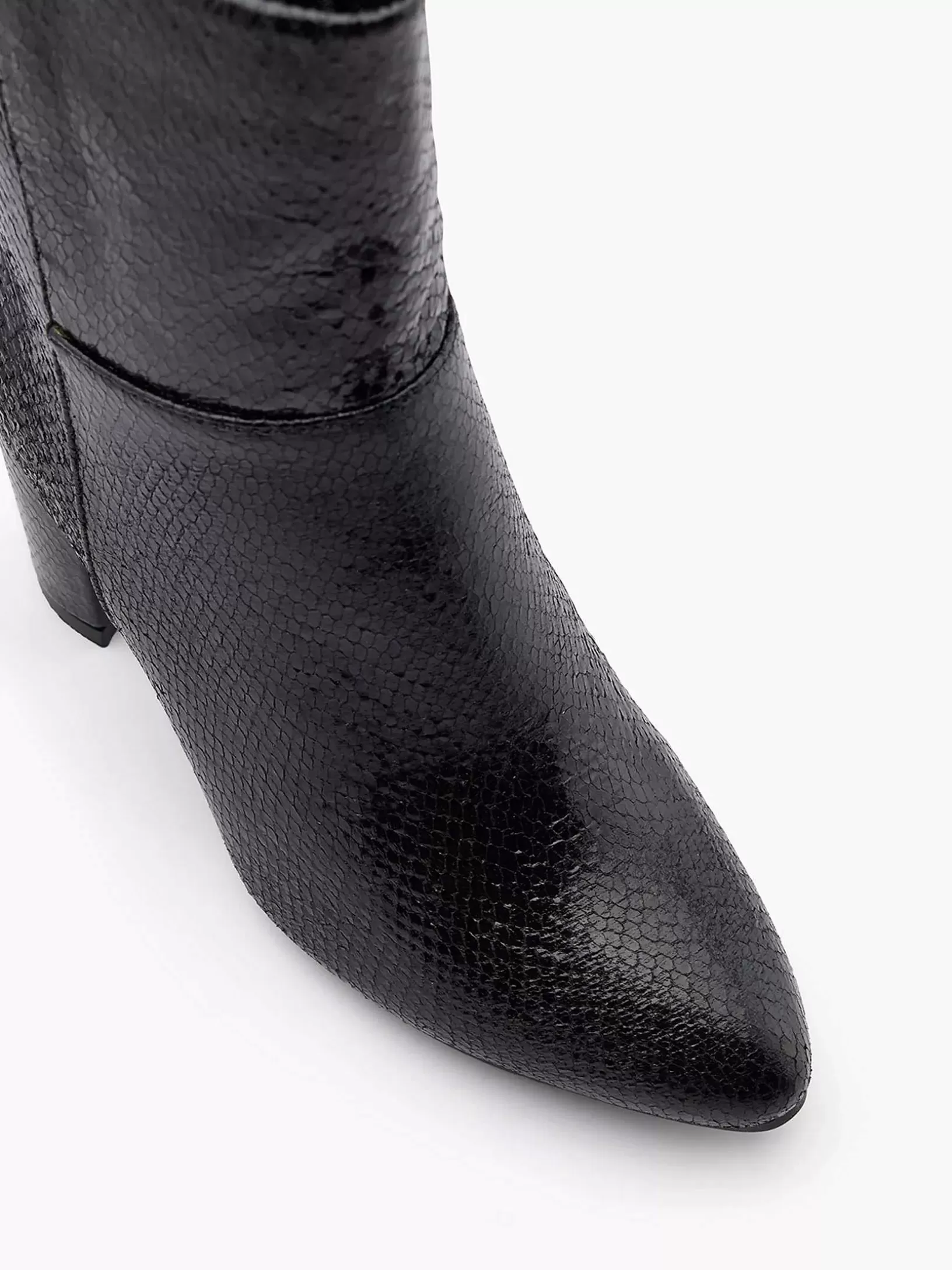 Stiefeletten & Stiefel | Oxmox Schwarze Stiefeletten Mit Schlangenmuster