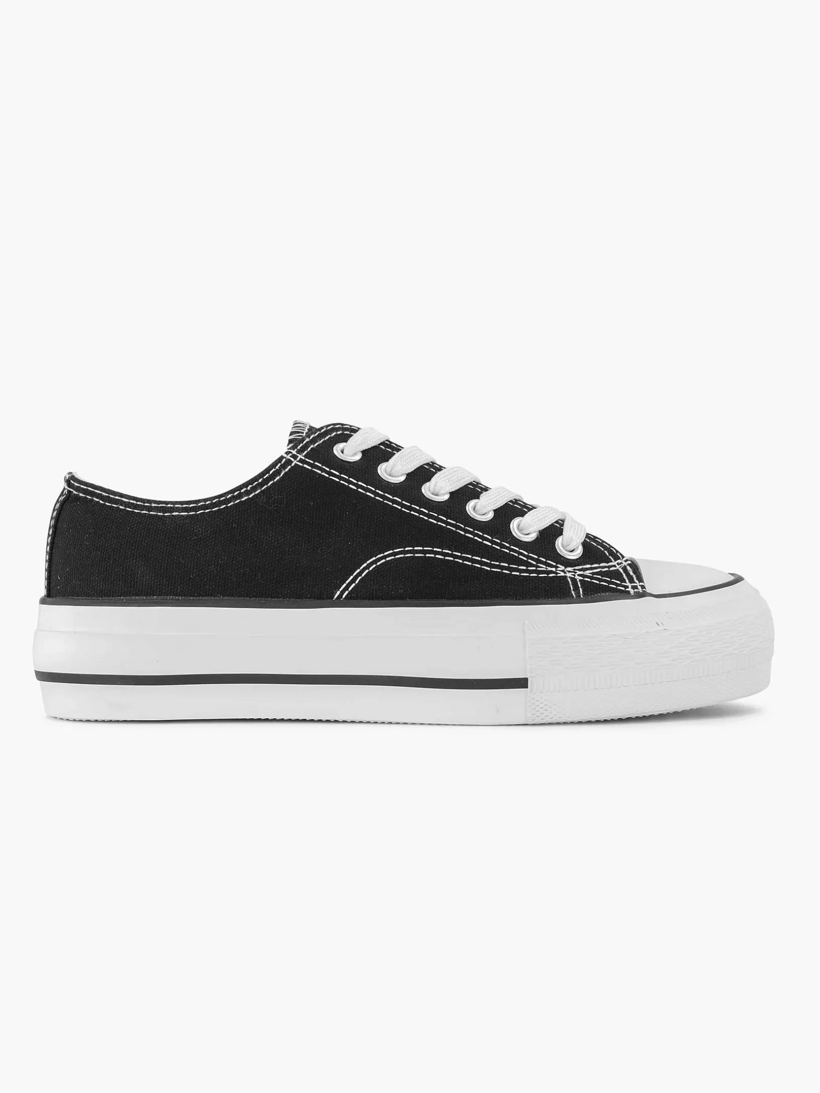 Turnschuhe | Graceland Schwarzer Canvas-Sneaker