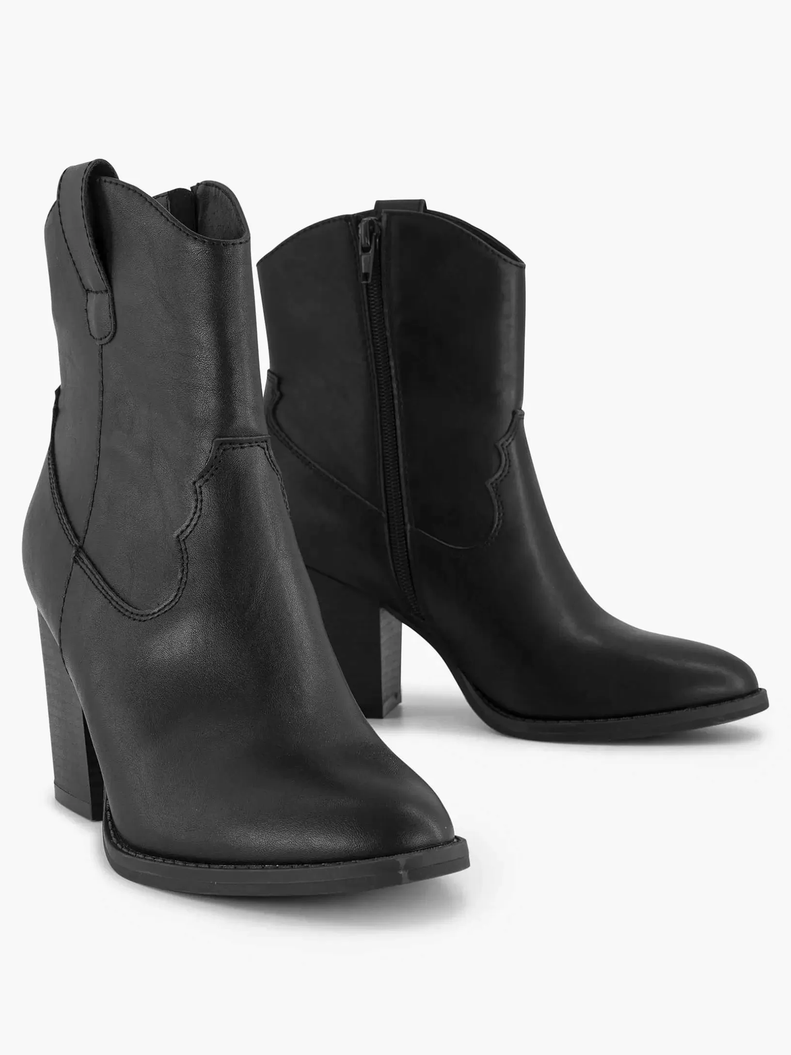 Stiefeletten & Stiefel | Graceland Schwarzer Cowboystiefel-Absatz