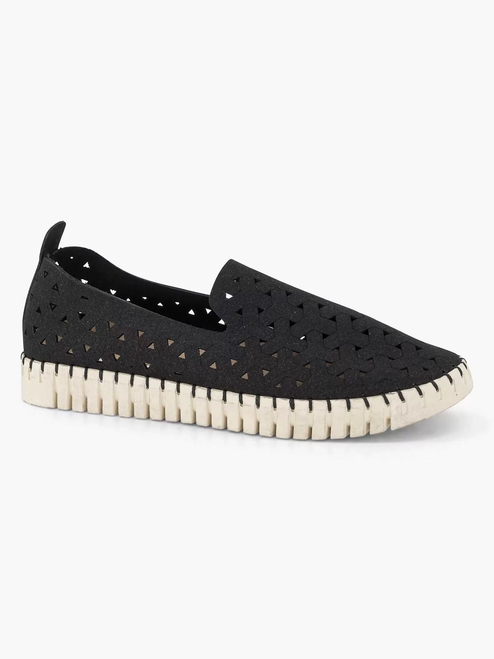 Slipper | Graceland Schwarzer Geflochtener Slip-On