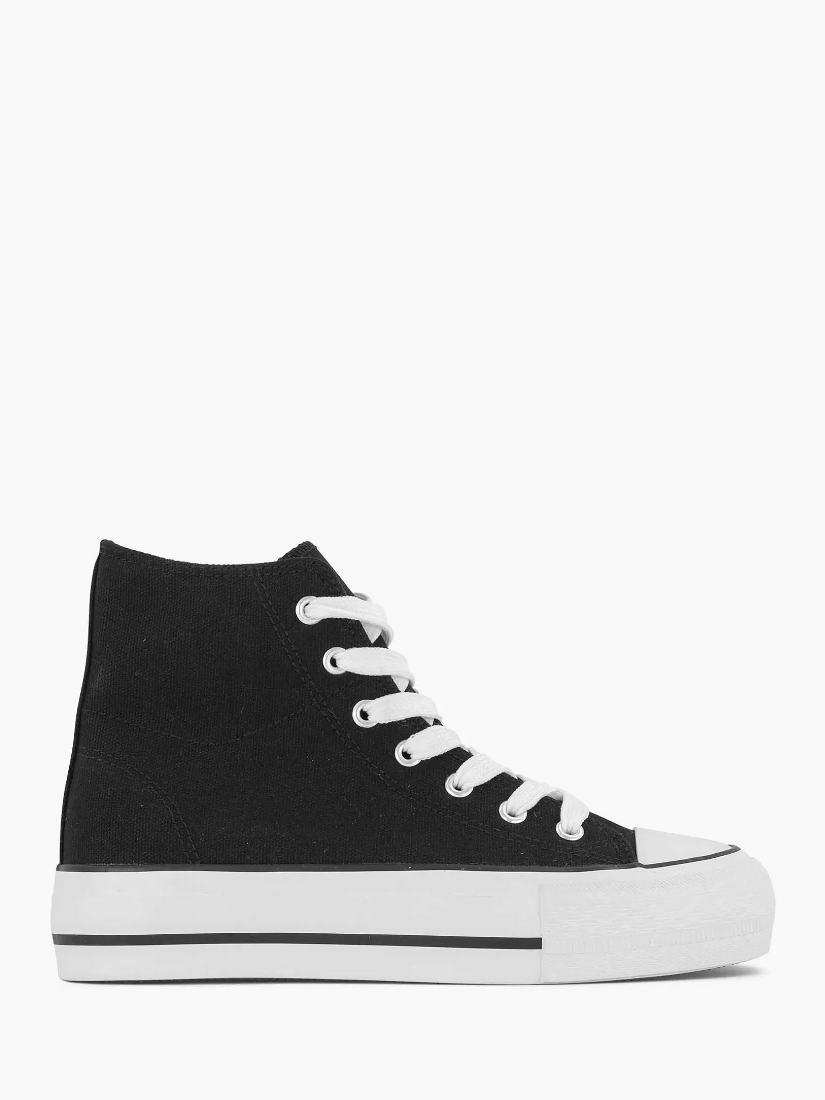 Turnschuhe | Graceland Schwarzer Hoher Canvas-Sneaker