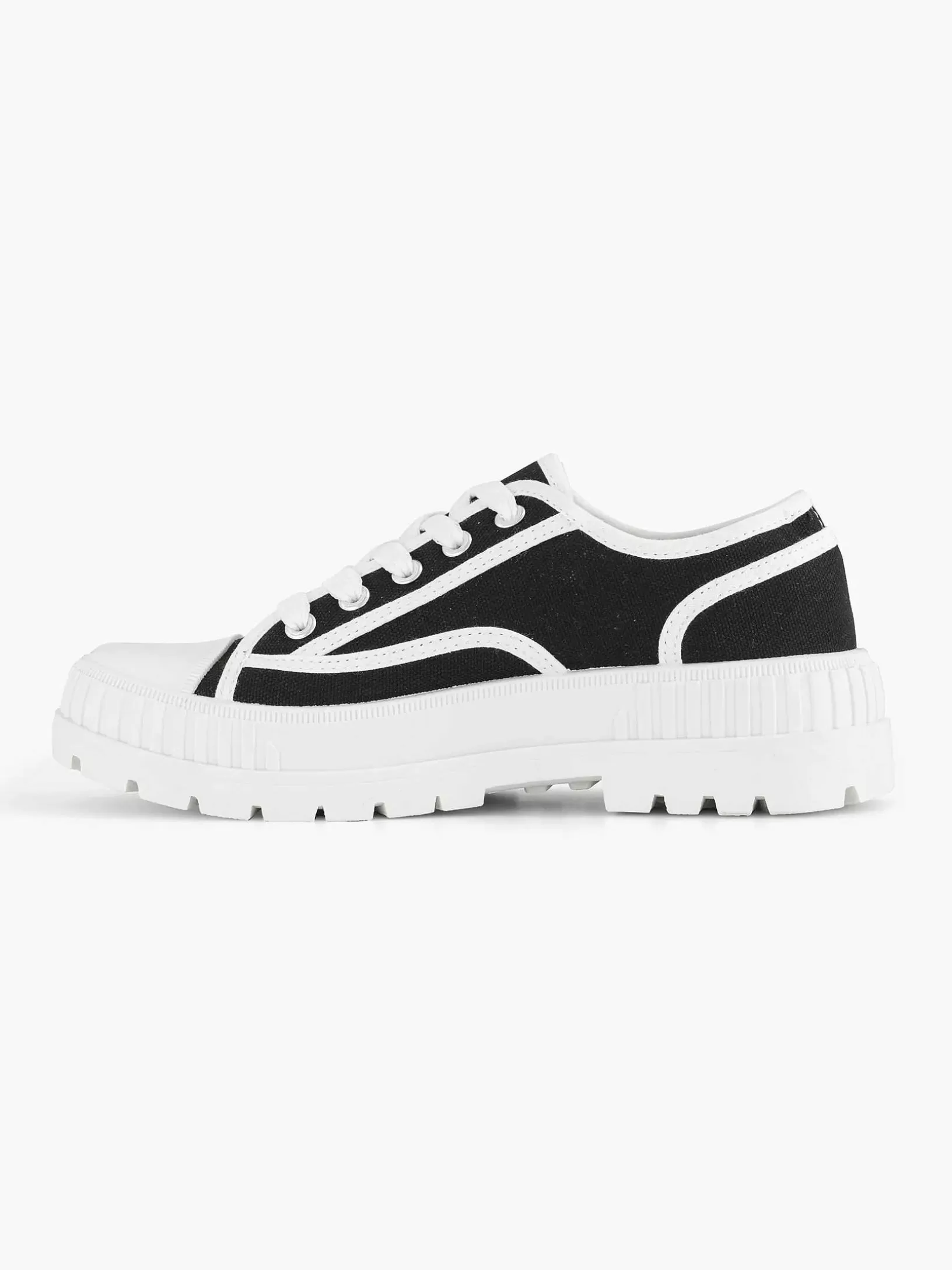 Turnschuhe | Graceland Schwarzer, Klobiger Canvas-Sneaker