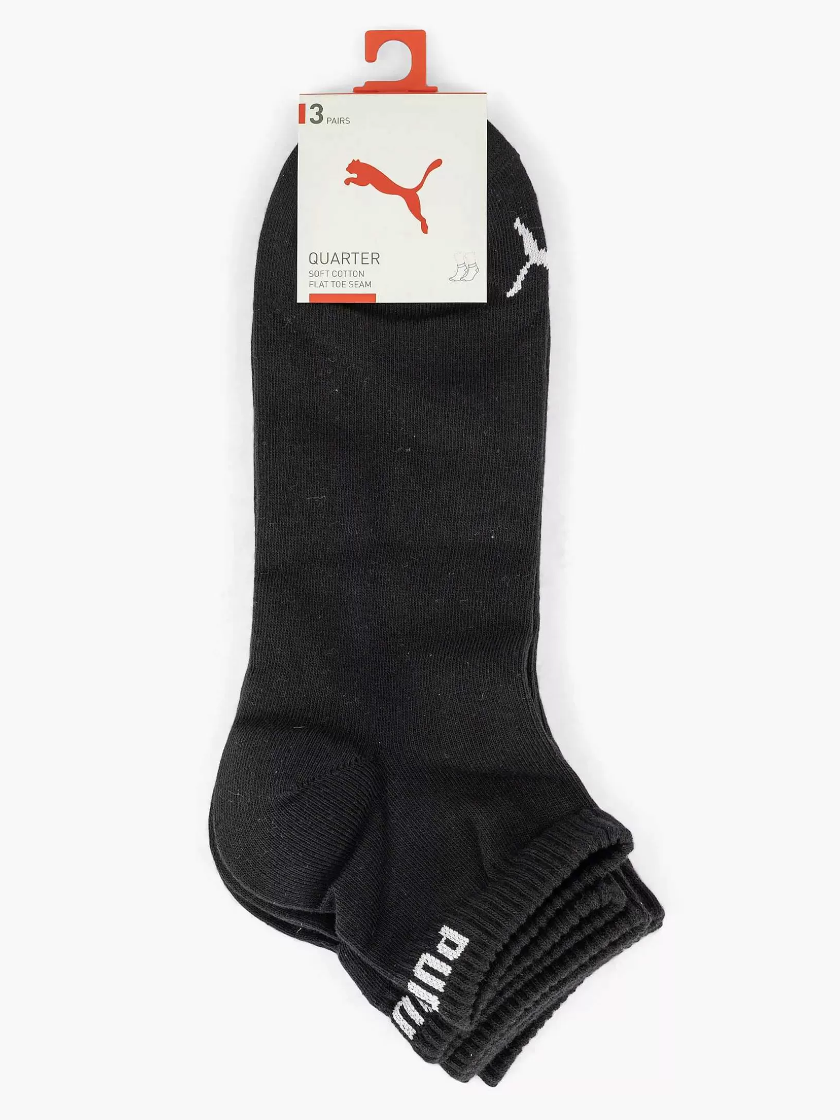 Socken | Puma Schwarzer Quarter Plain 3Er-Pack 43-46