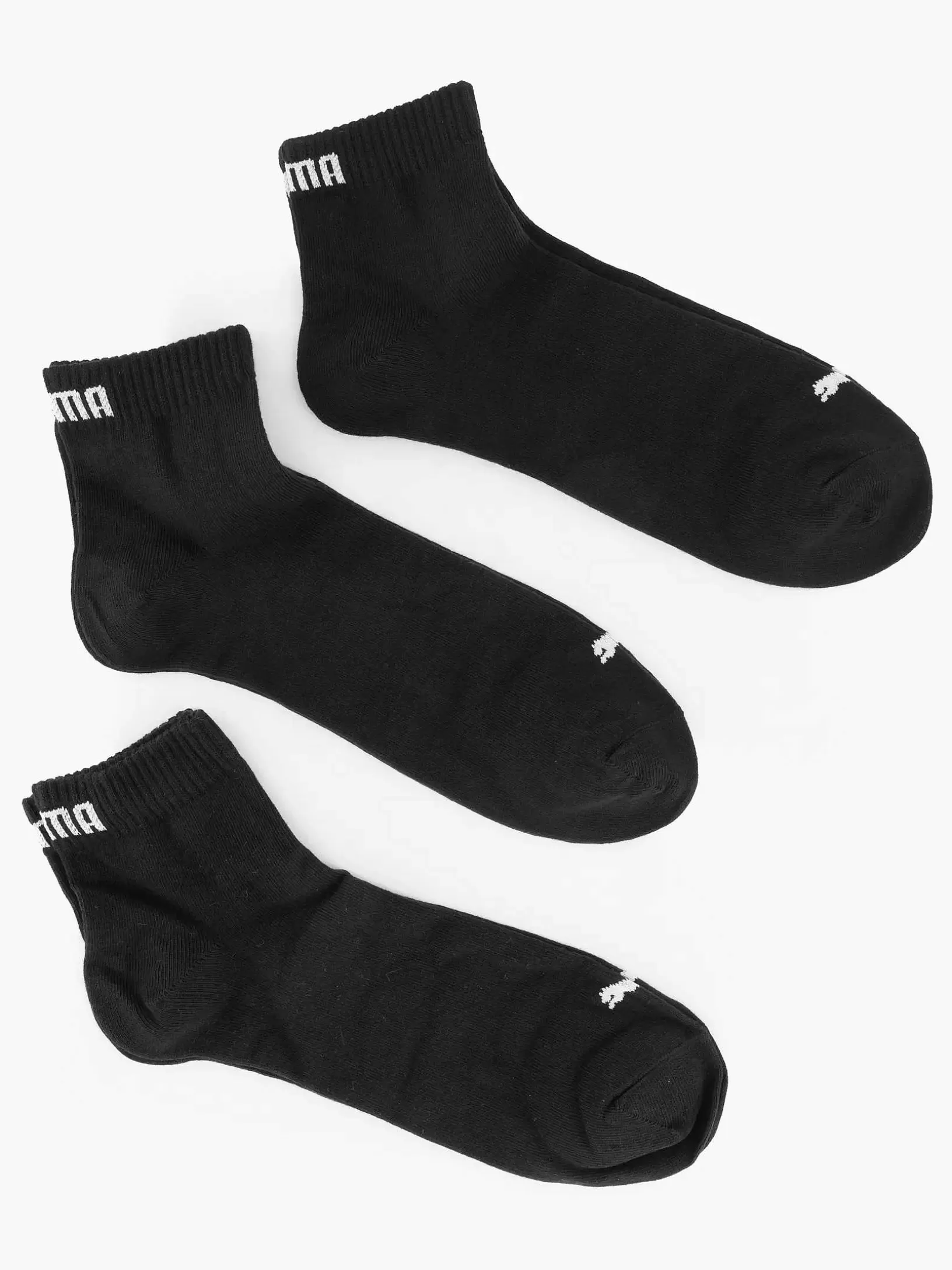 Socken | Puma Schwarzer Quarter Plain 3Er-Pack 43-46