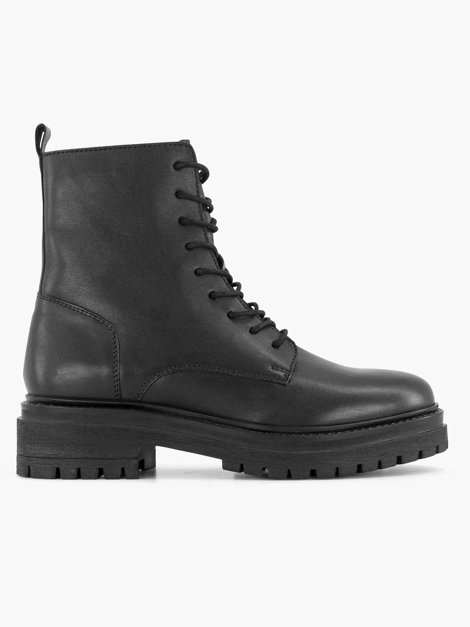 Stiefeletten & Stiefel | 5th Avenue Schwarzer Schnurstiefel Aus Leder