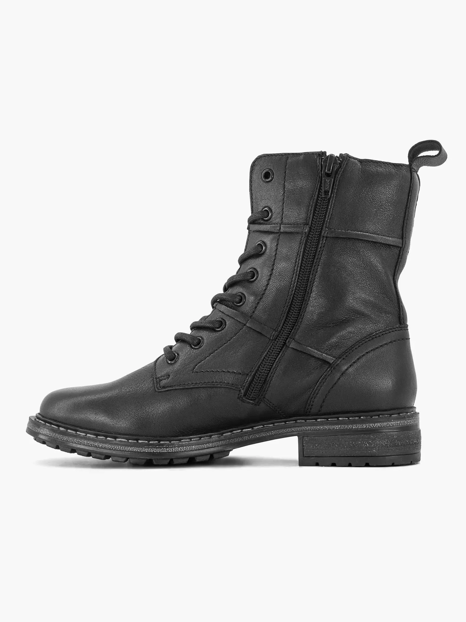 Stiefeletten & Stiefel | 5th Avenue Schwarzer Schnurstiefel Aus Leder