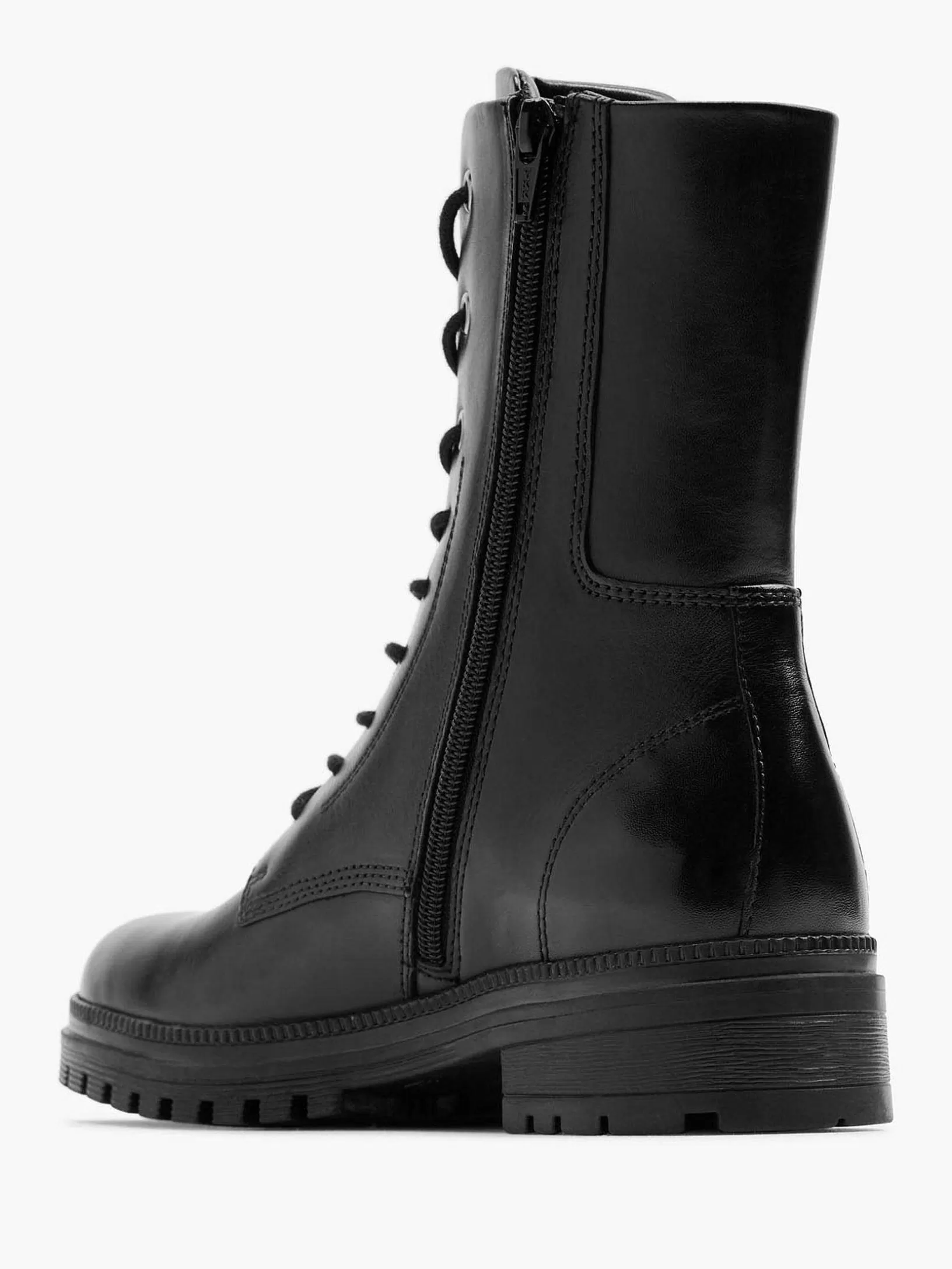 Stiefeletten & Stiefel | 5th Avenue Schwarzer Schnurstiefel Aus Leder