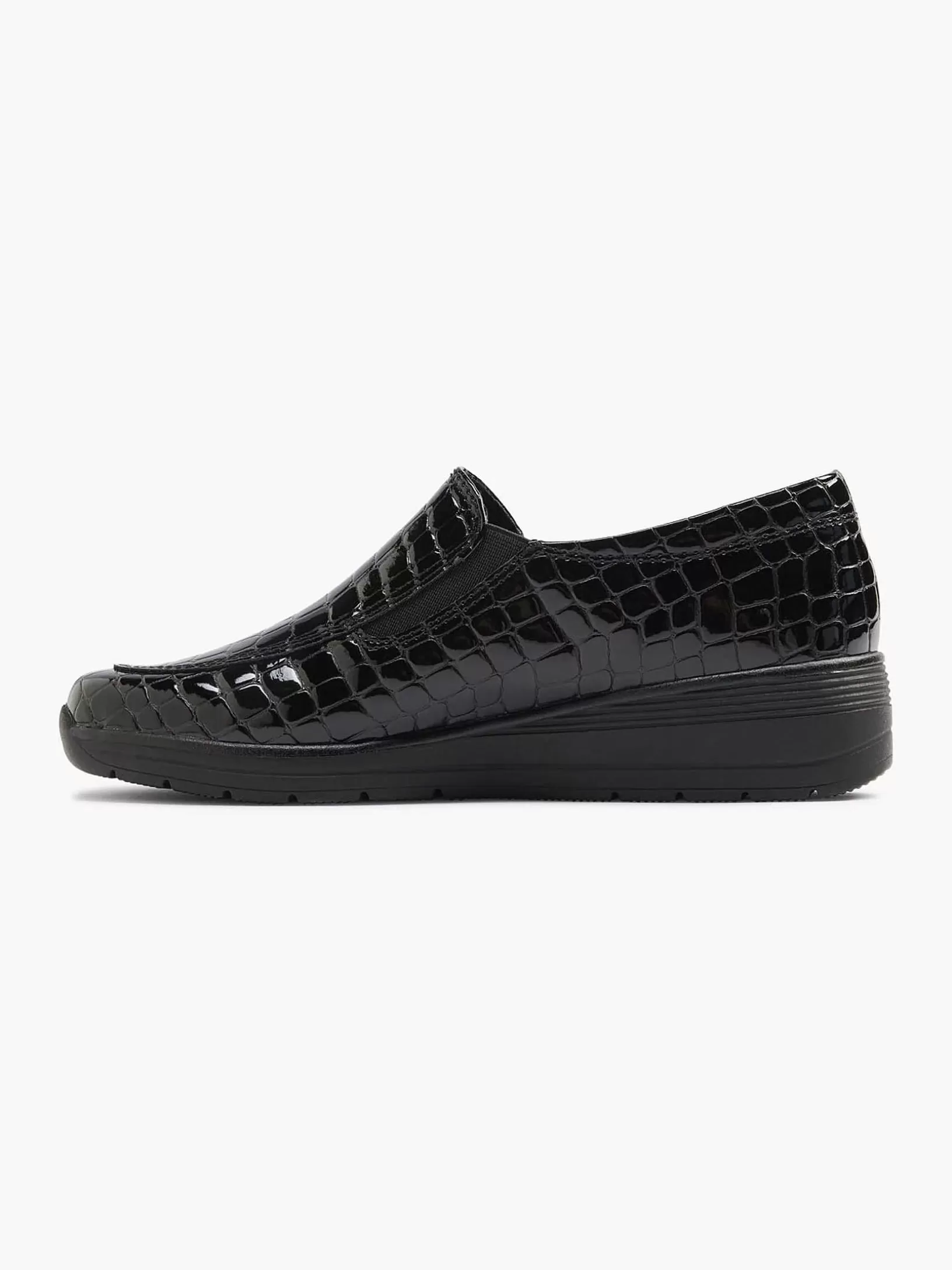 Komfortschuhe | Easy Street Schwarzer Slip-On-Lack