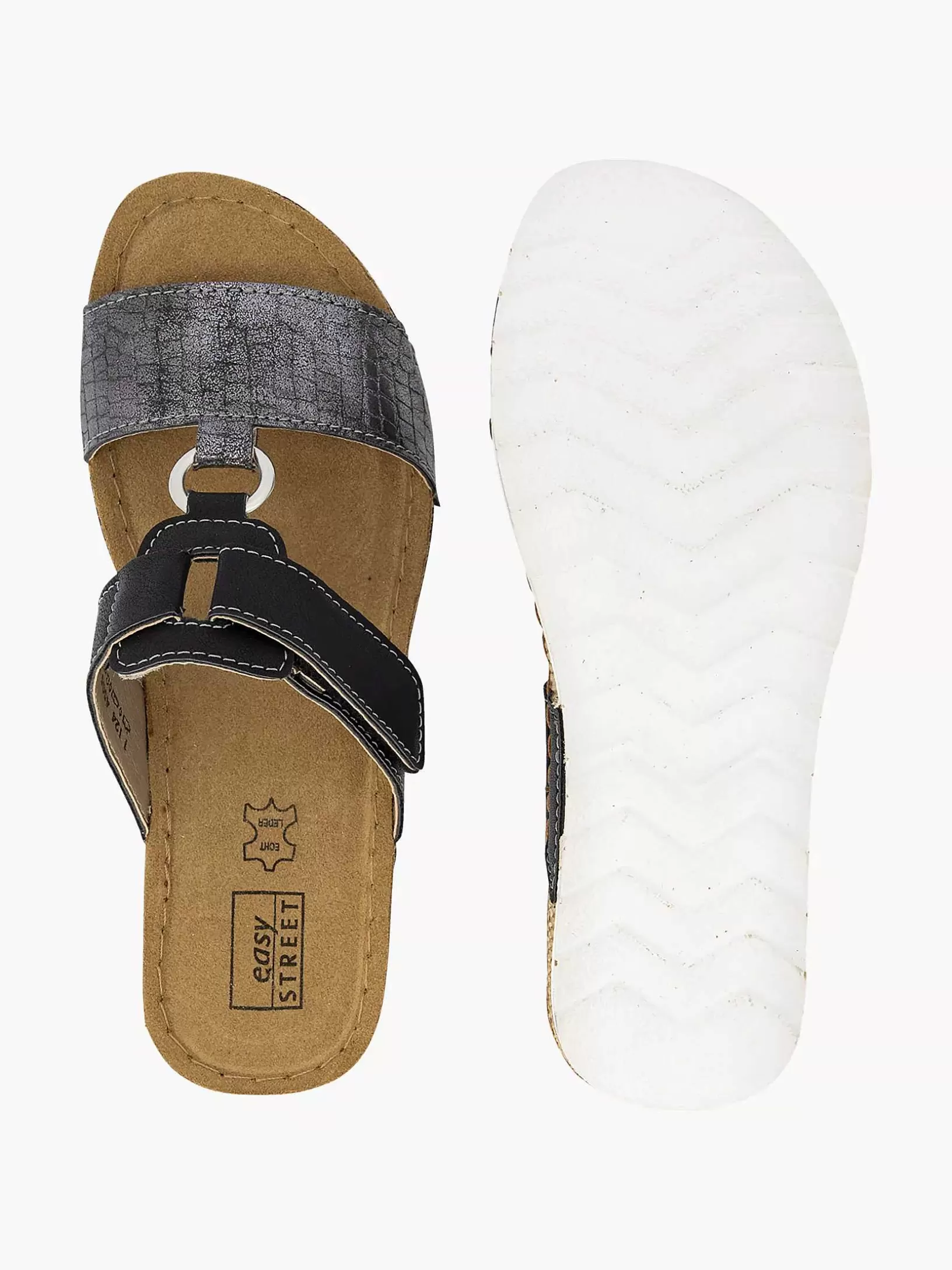 Flip-Flops | Easy Street Schwarzes Slipper-Lederfusbett