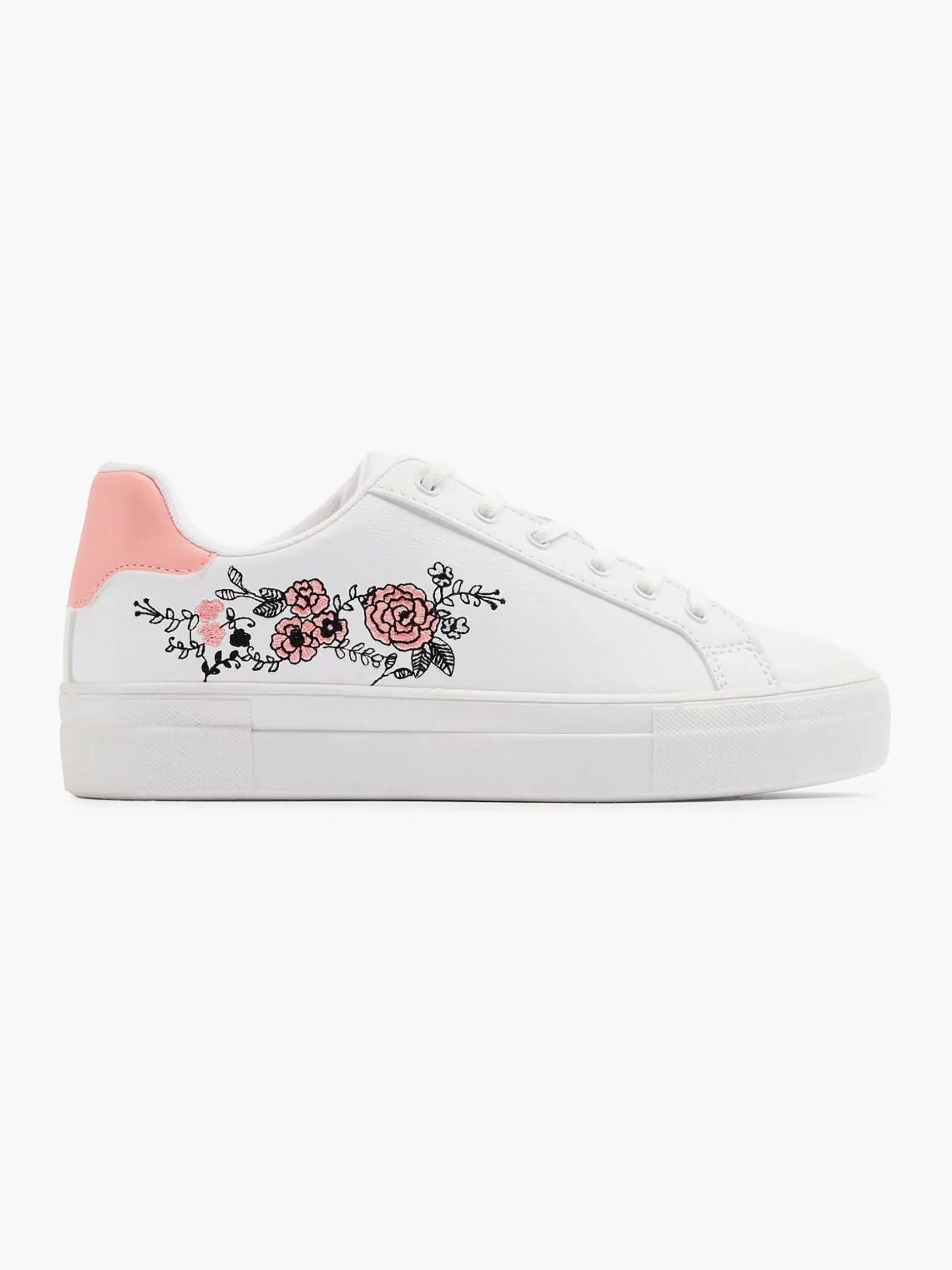 Turnschuhe | Graceland Weiser Sneaker, Rosa Blumen