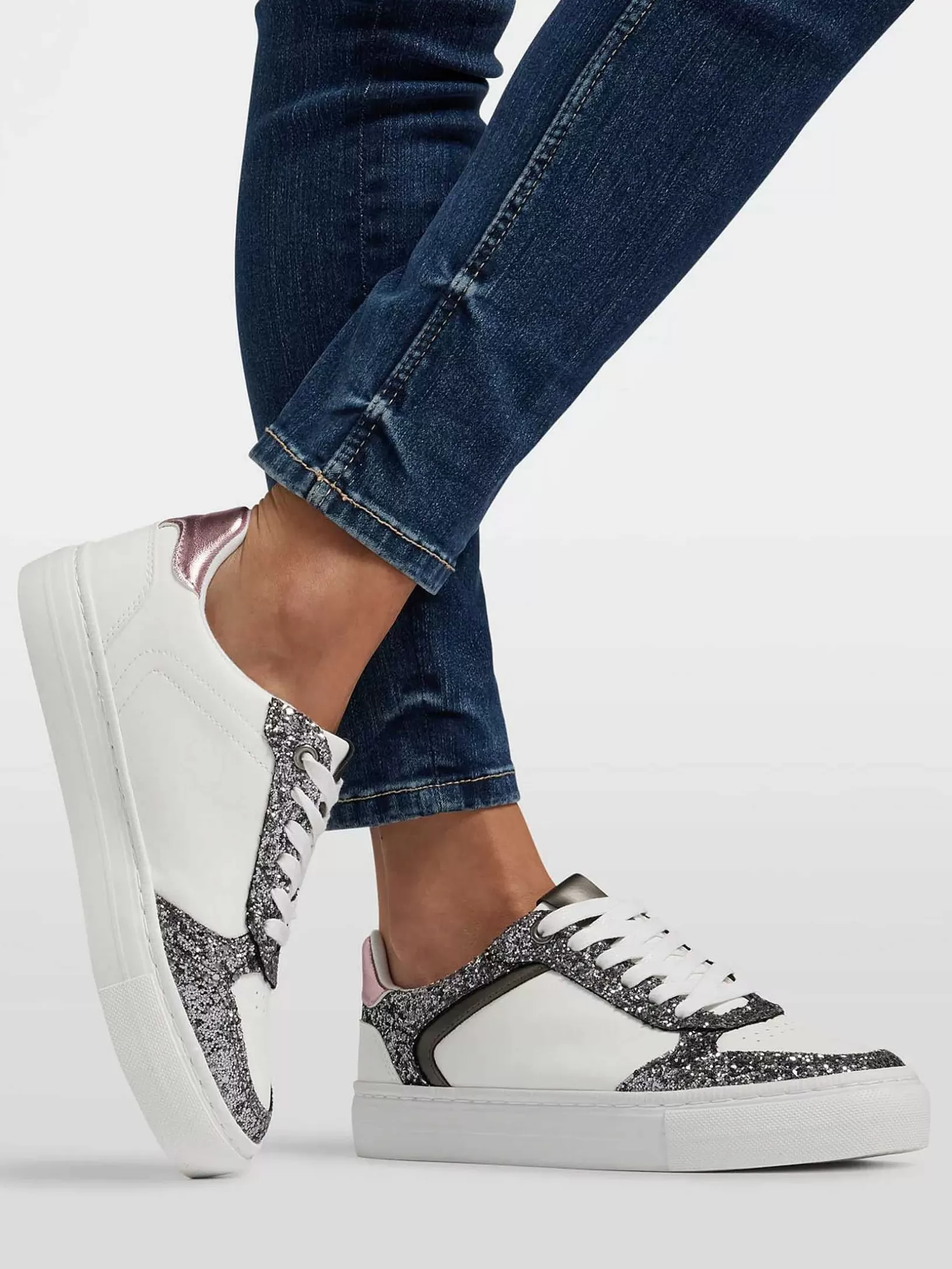 Turnschuhe | Graceland Weiser Sneaker-Glitzer